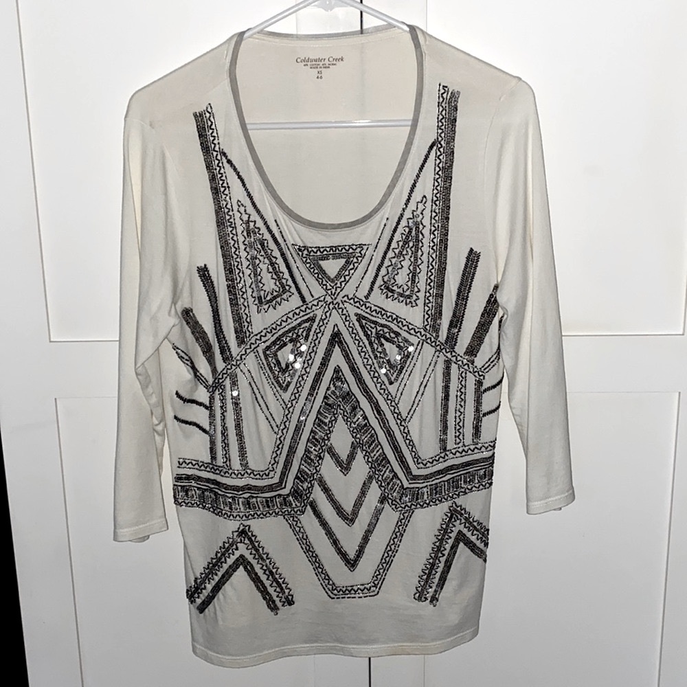 Coldwater Creek Beaded Top